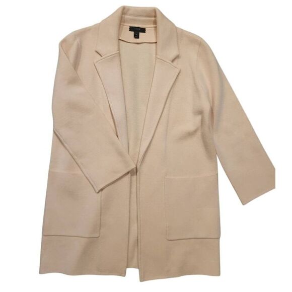 J. Crew Sweater Blazer Women's XS Blush Sophie Open Front Knit Pastel Classic - Picture 3 of 5